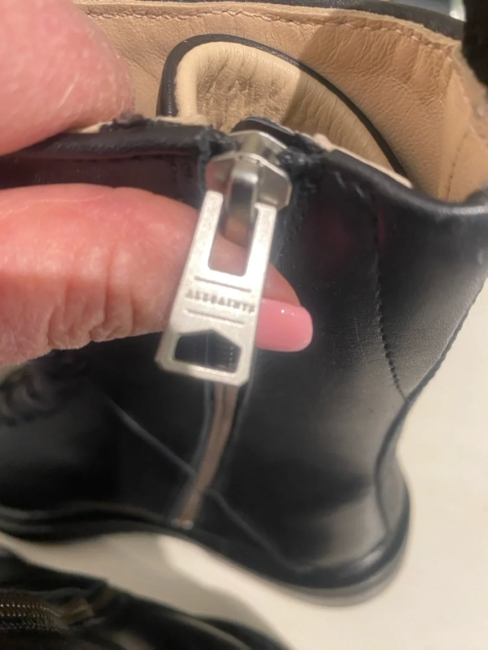 All Saints Women's Black Lace-Up Leather Combat Moto Military Mina Boots New  8 - Picture 10 of 13